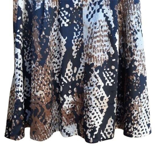 Vtg 90's Worthington Abstract Python Snake Satin Full Circle Skirt Pockets Sz 10 - Picture 9 of 11